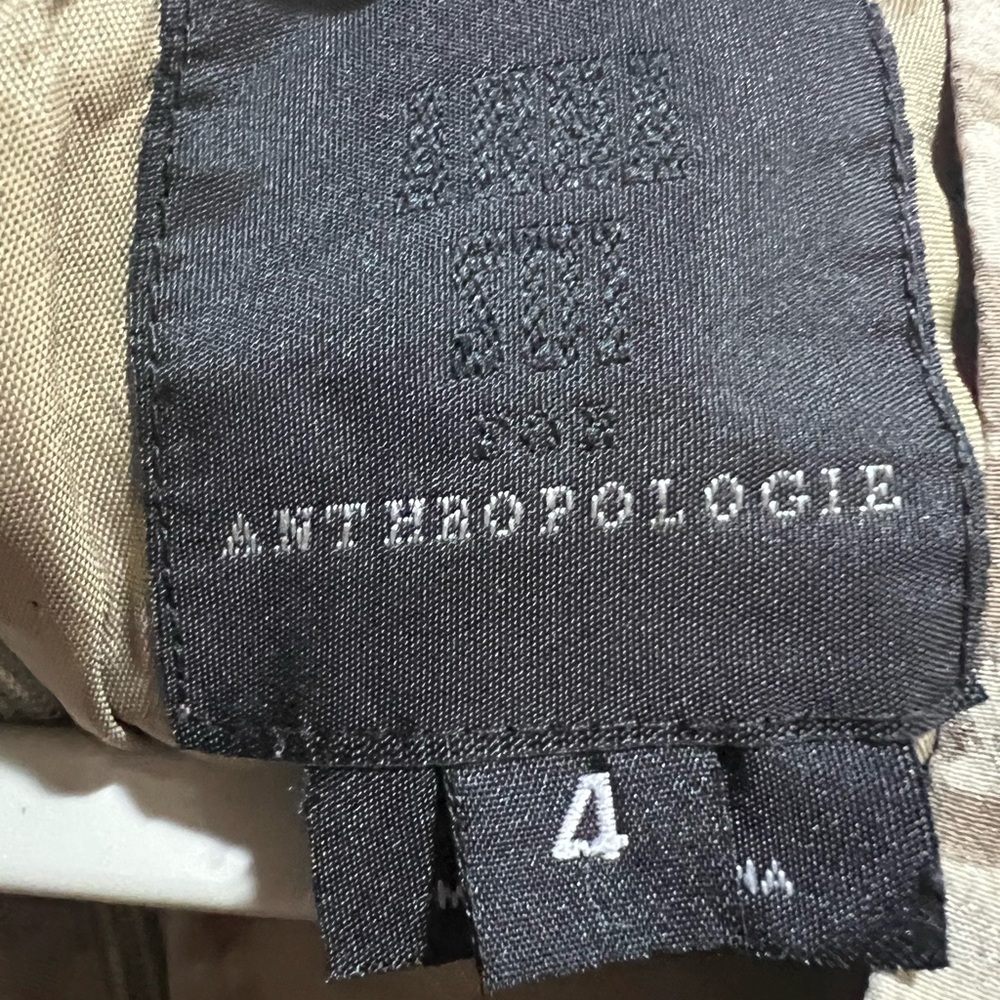 Anthropologie Tan and Purple Midi Dress 100% silk - Picture 4 of 8